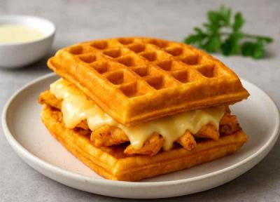 طرز تهیه ساندویچ وافل پنیری (چافل) طرز تهیه ساندویچ وافل پنیری (چافل)